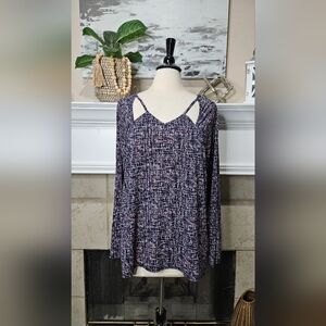 Cato Pink and Black Patterned Top 18/20W